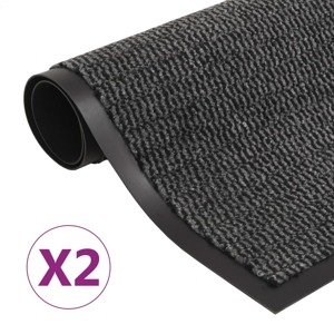 vidaXL Rohožky pred dvere 2 ks antracitové 90x150 cm obdĺžnikové všívané