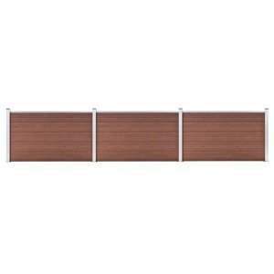 vidaXL Záhradný plot, WPC 526x106 cm, hnedý