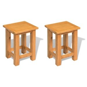 vidaXL Koncové stolíky 2 ks 27x24x37 cm dubový masív