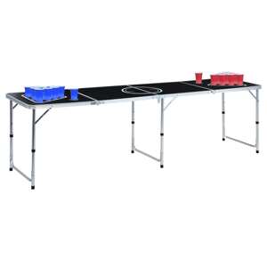 vidaXL Skladací stôl na beer pong s pohármi a loptičkami 240 cm