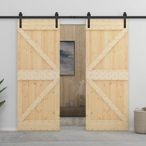 vidaXL Posuvné dvere so sadou kovania 100x210 cm masívne borovicové drevo