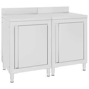 vidaXL Gastro pracovný stôl so skrinkami 120x60x96 cm nehrdzavejúca oceľ