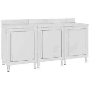 vidaXL Gastro pracovný stôl so skrinkami 180x60x96 cm nehrdzavejúca oceľ