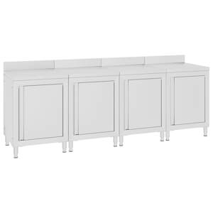 vidaXL Gastro pracovný stôl so skrinkami 240x60x96 cm nehrdzavejúca oceľ
