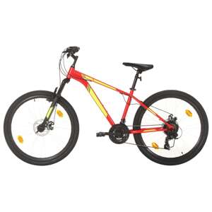 vidaXL Horský bicykel 21 rýchlostí 27,5" koleso 38 cm rám červený