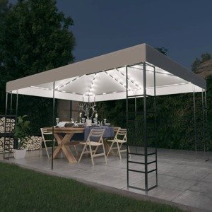 vidaXL Altánok s LED reťazou 4x3x2,7 m, biely