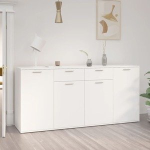 vidaXL Komoda biela 160x36x75 cm drevotrieska