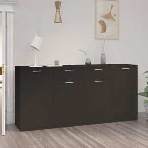 vidaXL Komoda čierna 160x36x75 cm drevotrieska