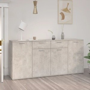 vidaXL Komoda betónová sivá 160x36x75 cm drevotrieska