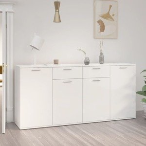 vidaXL Komoda lesklá biela 160x36x75 cm drevotrieska