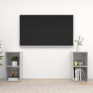 vidaXL TV skrinky 2 ks betónové sivé 72x35x36,5 cm drevotrieska