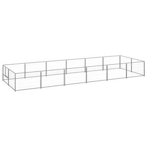 vidaXL Koterec pre psov strieborný 12 m² oceľ