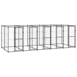 vidaXL Vonkajšia voliéra pre psy oceľová 12,1 m²