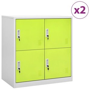 vidaXL Uzamykacie skrinky 2 ks bledosivé a zelené 90x45x92,5 cm oceľové