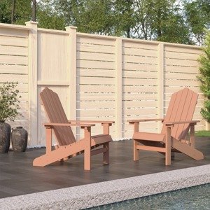 vidaXL Záhradné stoličky Adirondack 2 ks HDPE hnedé