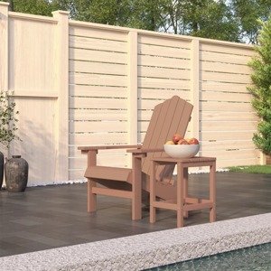 vidaXL Záhradná stolička Adirondack so stolíkom HDPE hnedá