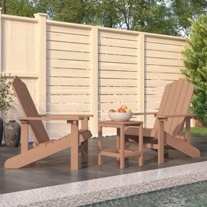 vidaXL Záhradná stolička Adirondack so stolíkom HDPE hnedá