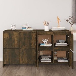 vidaXL Komody 2 ks údený sonoma 70x41x75 cm drevotrieska