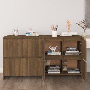 vidaXL Komody 2 ks hnedý dub sonoma 70x41x75 cm drevotrieska