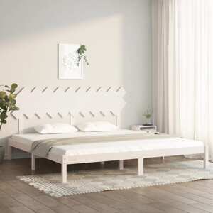 vidaXL Posteľný rám biely 200x200 cm masívne drevo