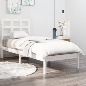 vidaXL Posteľný rám biely masívne drevo 90x190 cm 3FT jednolôžko