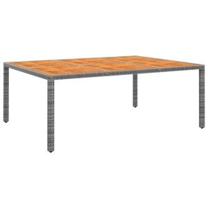 vidaXL Záhradný stôl 200x150x75 cm akáciové drevo a polyratan sivý