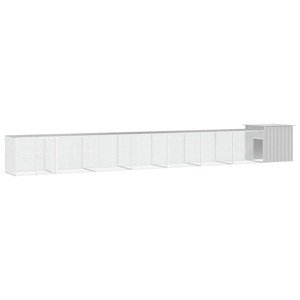 vidaXL Klietka pre kurčatá sivá 700x91x100 cm pozinkovaná oceľ
