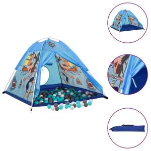 vidaXL Detský stan na hranie s 250 loptičkami modrý 120x120x90 cm