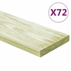 vidaXL Terasové dosky 72 ks 8,64 m² 1 m, impregnovaný borovicový masív