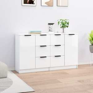 vidaXL Komody 2 ks lesklé biele 60x30x70 cm spracované drevo
