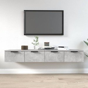vidaXL Nástenné skrinky 2 ks betónovosivé 68x30x20 cm spracované drevo