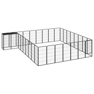vidaXL Ohrádka pre psov 34 panelov čierna 50x100 cm práškovaná oceľ
