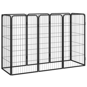 vidaXL Ohrádka pre psov 8 panelov čierna 50x100 cm práškovaná oceľ