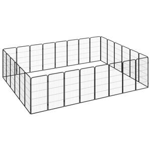 vidaXL Ohrádka pre psov 28 panelov čierna 50x100 cm práškovaná oceľ