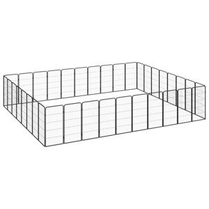 vidaXL Ohrádka pre psov 36 panelov čierna 50x100 cm práškovaná oceľ