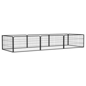 vidaXL Ohrádka pre psov 8 panelov čierna 100x50 cm práškovaná oceľ