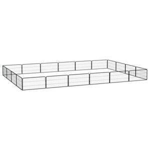vidaXL Ohrádka pre psov 20 panelov čierna 100x50 cm práškovaná oceľ