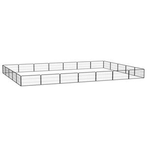 vidaXL Ohrádka pre psov 20 panelov čierna 100x50 cm práškovaná oceľ
