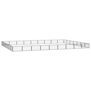 vidaXL Ohrádka pre psov 32 panelov čierna 100x50 cm práškovaná oceľ