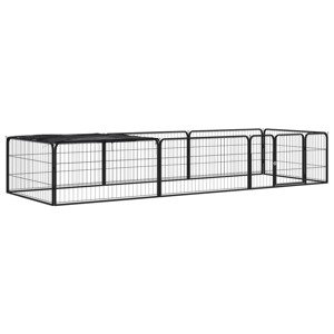 vidaXL Ohrádka pre psov 8 panelov čierna 100x50 cm práškovaná oceľ