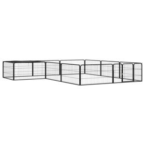 vidaXL Ohrádka pre psov 12 panelov čierna 100x50 cm práškovaná oceľ
