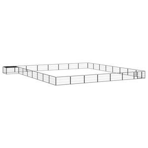 vidaXL Ohrádka pre psov 32 panelov čierna 100x50 cm práškovaná oceľ
