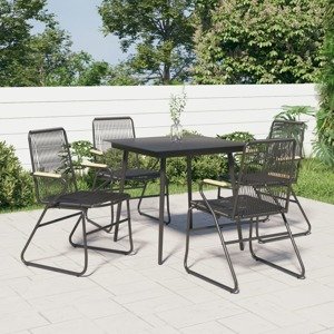 vidaXL Záhradné stoličky 4 ks čierne 58x59x85,5 cm PVC ratan