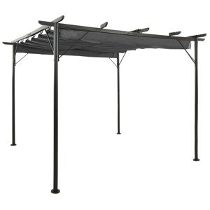vidaXL Pergola so zaťahovacou strechou antracitová 3x3 m oceľ 180 g/m²