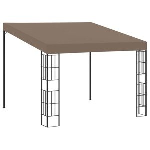 vidaXL Nástenný altánok 3x3 m sivohnedý látkový