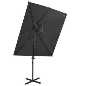 vidaXL Závesný slnečník s dvojitou strieškou antracitový 250x250 cm