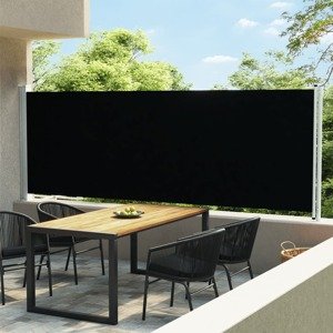 vidaXL Zaťahovacia bočná markíza na terasu 600x160 cm, čierna