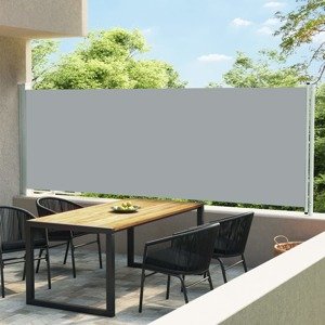vidaXL Zaťahovacia bočná markíza na terasu 600x160 cm, sivá