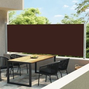 vidaXL Zaťahovacia bočná markíza na terasu 600x160 cm, hnedá