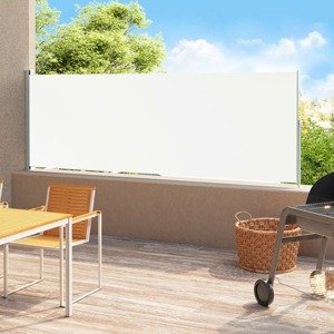 vidaXL Zaťahovacia bočná markíza na terasu 180x500 cm, krémová